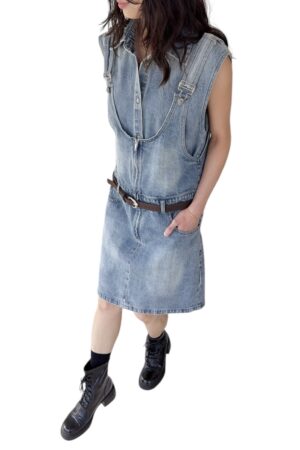 38449 SLEEVELESS DENIM DRESS