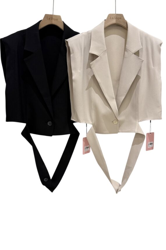 38377 CROPPED BLAZER VEST