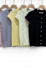 38619 POLO NECK KNITTED TOP