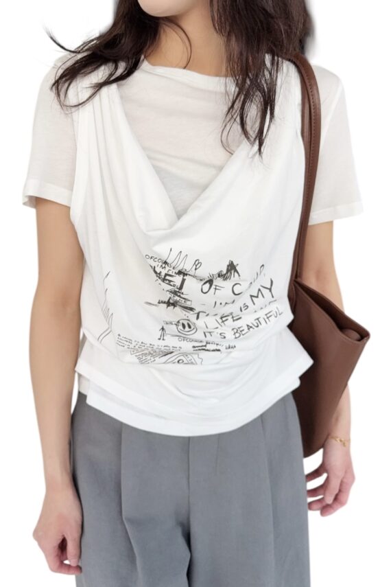 38513 FAKE TWO-PIECE CASUAL TEE
