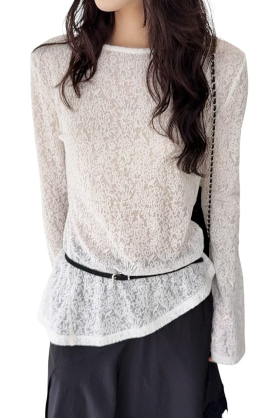 38515 LACE LONG SLEEVE TOP