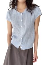 38619 POLO NECK KNITTED TOP