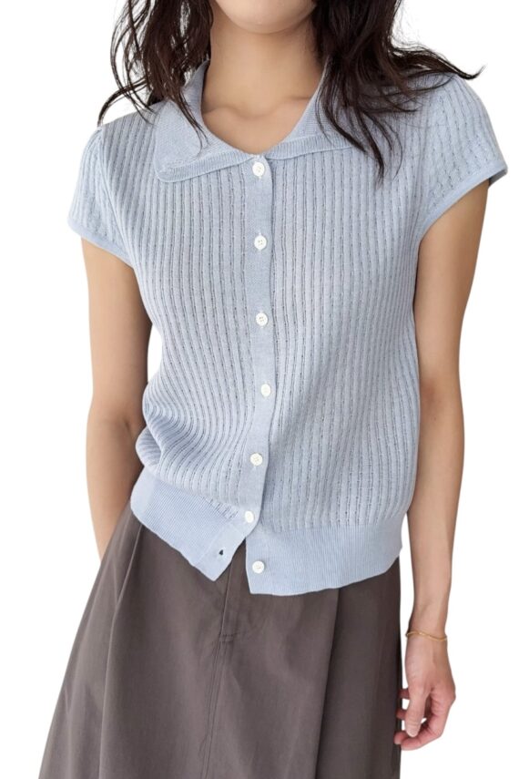 38619 POLO NECK KNITTED TOP