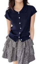 38619 POLO NECK KNITTED TOP