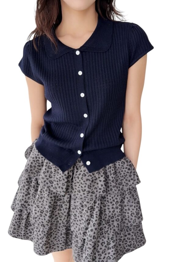 38619 POLO NECK KNITTED TOP