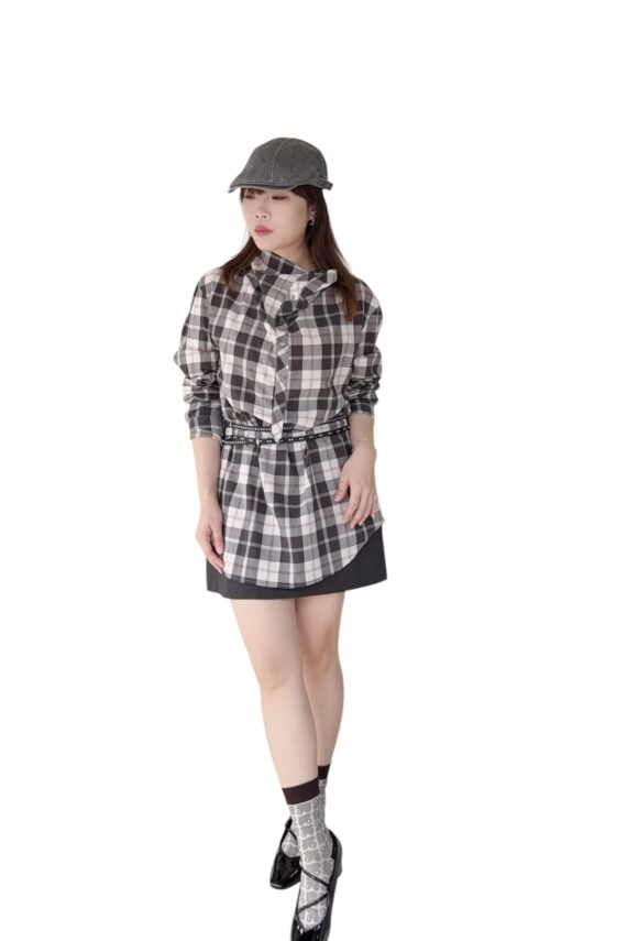 38621 PLAID SHIRT TOP