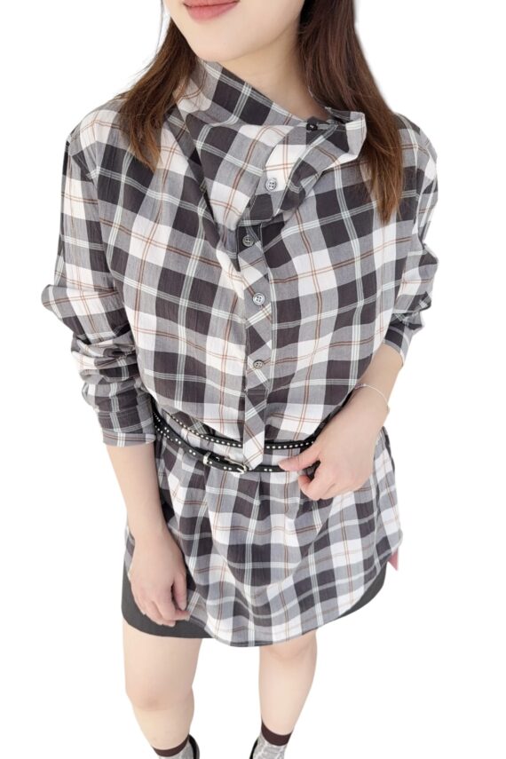 38621 PLAID SHIRT TOP