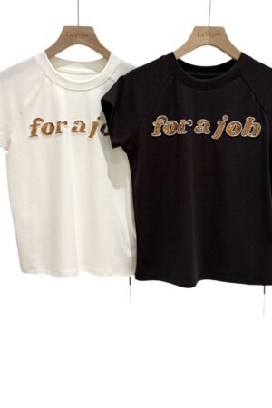 38676 SEQUIN LETTER CROPPED TEE