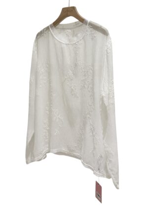 38615 MESH LACE PATCHWORK LONG SLEEVE TOP