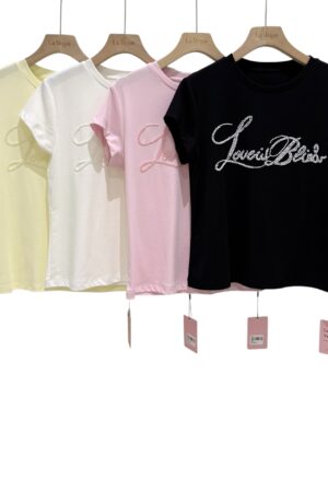 38720 ROUND NECK BEADED LETTER TEE