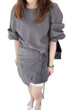 38653 IRREGULAR LONG SLEEVE SHIRT TOP