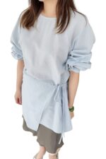 38653 IRREGULAR LONG SLEEVE SHIRT TOP