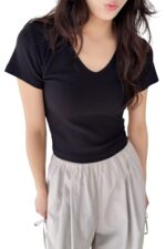 38445 V NECK SHORT TOP