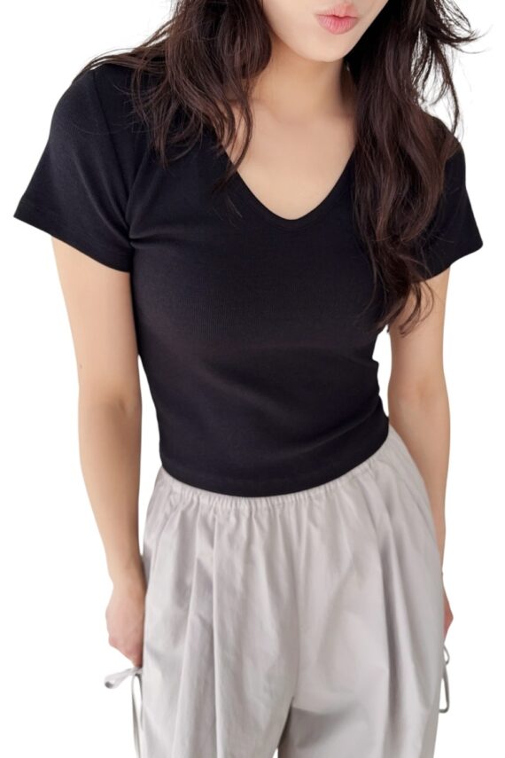 38445 V NECK SHORT TOP