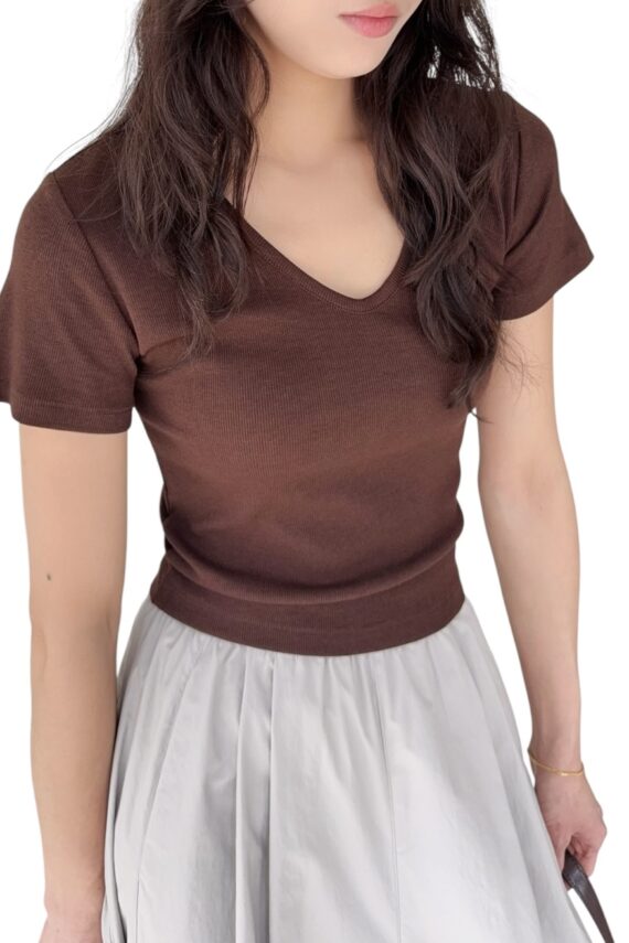 38445 V NECK SHORT TOP