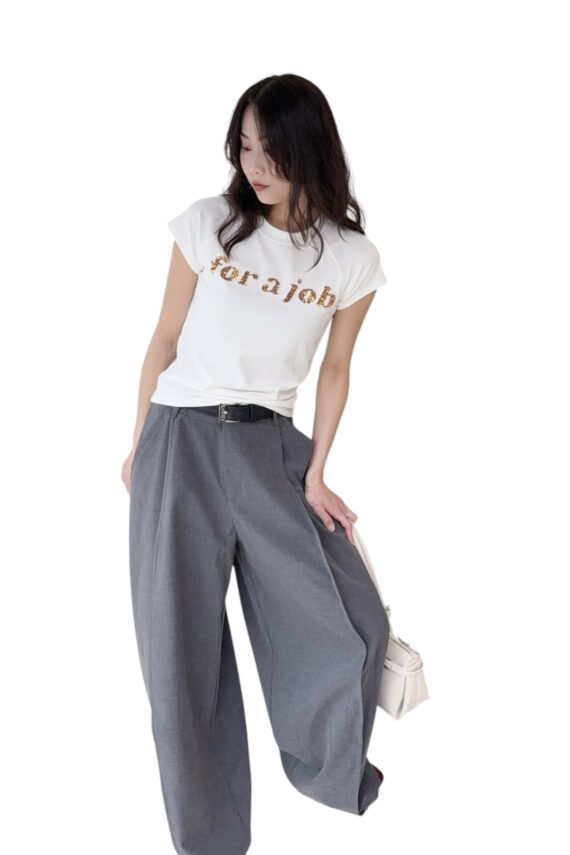 38676 SEQUIN LETTER CROPPED TEE
