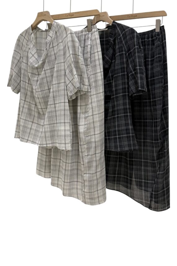 38845 PLAID SET SKIRT