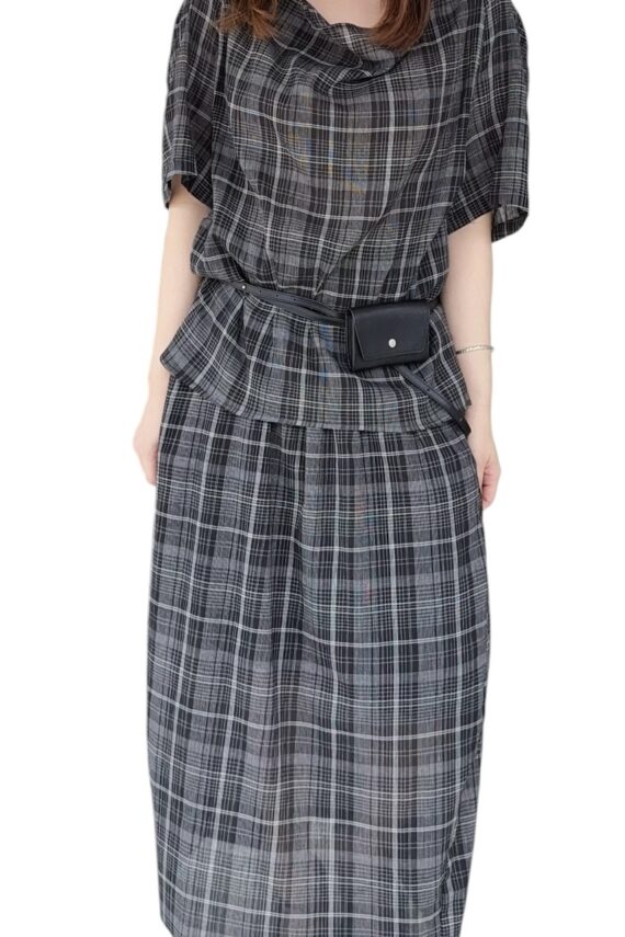 38845 PLAID SET SKIRT