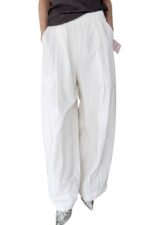 38320 ELASTIC WAIST WIDE-LEG TROUSERS