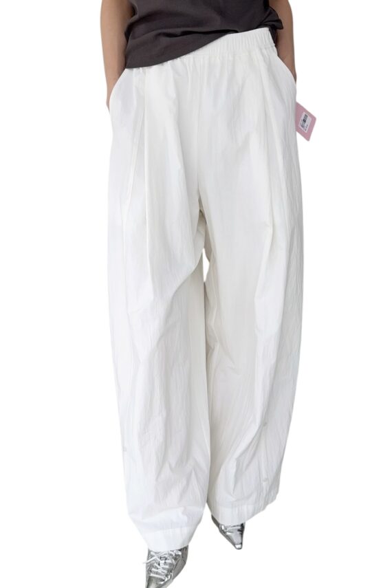 38320 ELASTIC WAIST WIDE-LEG TROUSERS