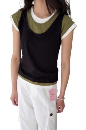 38782 FAKE-TWO-PIECE TEE