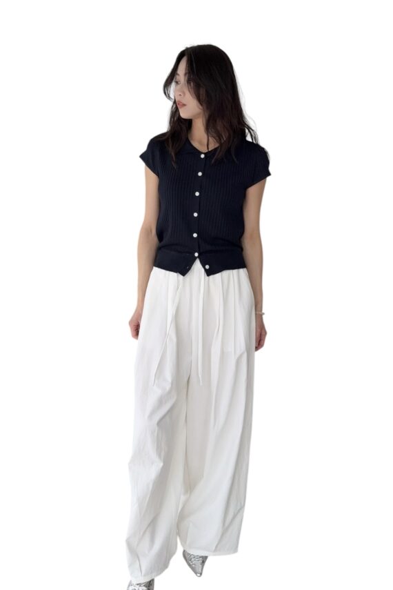 38736 ELASTIC WAIST CASUAL LONG PANTS