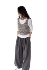 38736 ELASTIC WAIST CASUAL LONG PANTS
