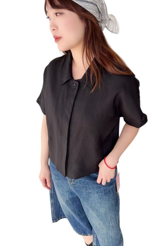 38904 LINEN SHORT TOP