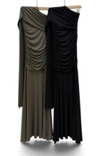 38808 ONE-SHOULDER RUCHED DRESS