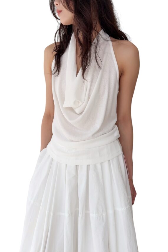 38832 COWL NECK HALTER TOP