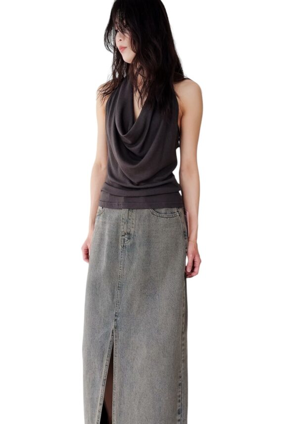 38832 COWL NECK HALTER TOP