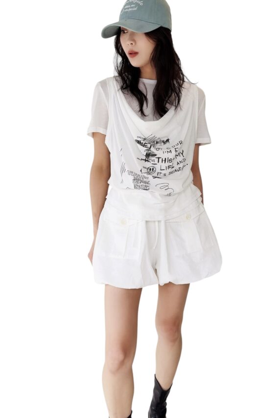 38772 LINEN BALLOON SHORTS
