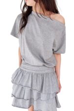 38985 ONE-SHOULDER SHORT DRESS