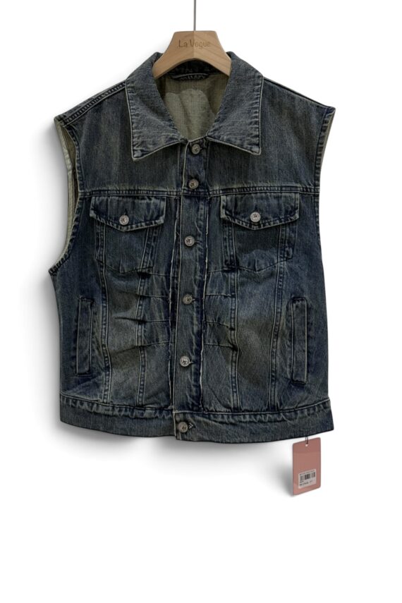 38995 DENIM VEST COAT