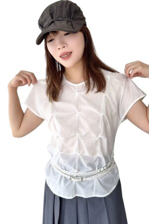 38716 DRAPED SLEEVE TOP