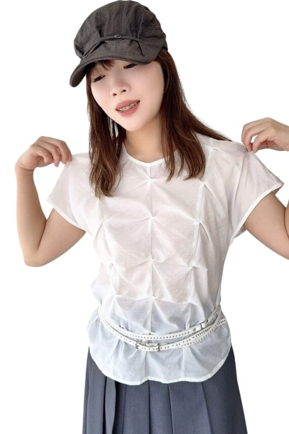 38716 DRAPED SLEEVE TOP
