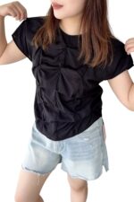 38716 DRAPED SLEEVE TOP
