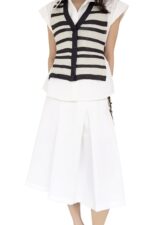 39011 SHIRT + TRIPE KNIT TOP