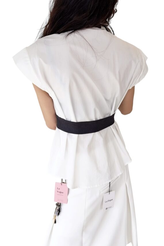 39011 SHIRT + TRIPE KNIT TOP