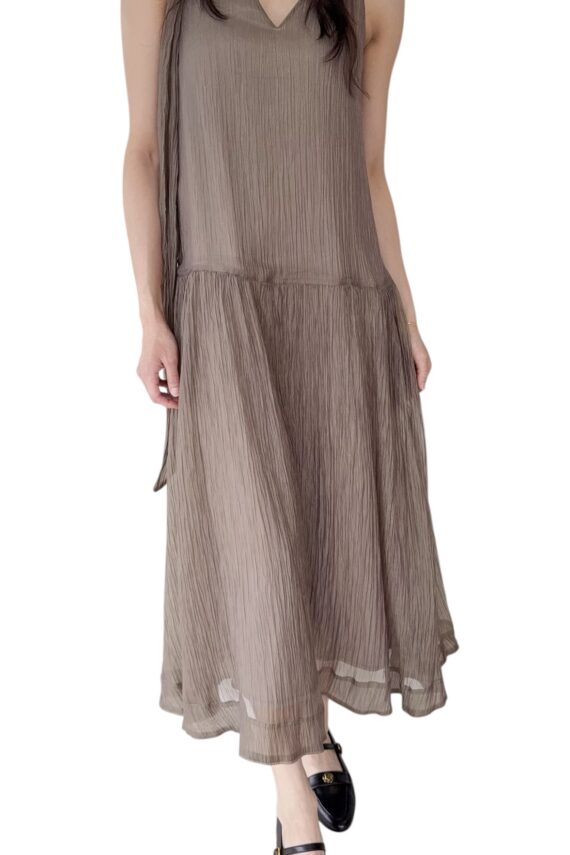 38856 V-NECK SHEER DRESS