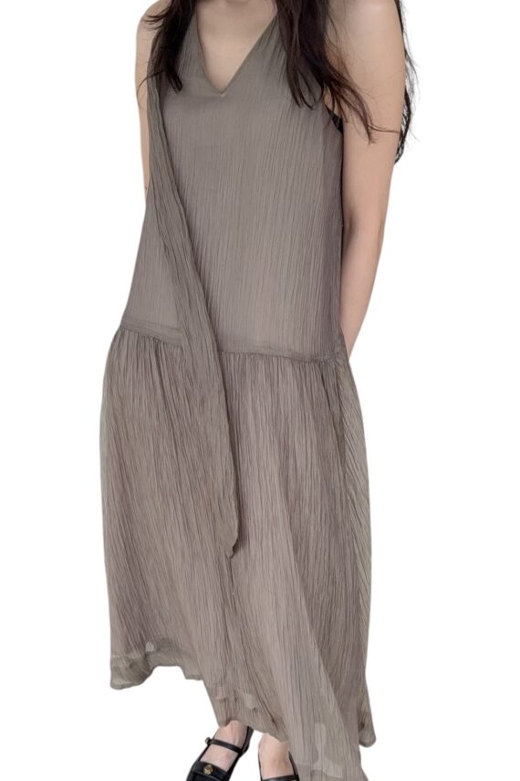 38856 V-NECK SHEER DRESS