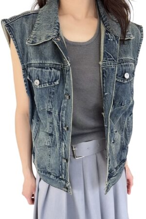 38995 DENIM VEST COAT
