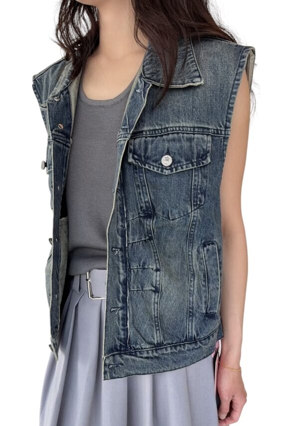 38995 DENIM VEST COAT