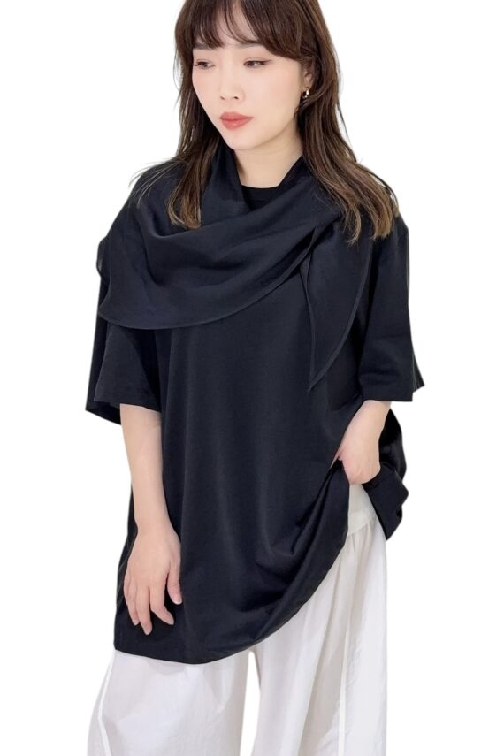 39098 DRAPED SCARF TEE