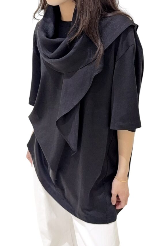 39098 DRAPED SCARF TEE