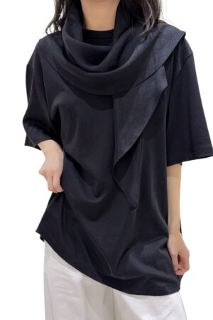 39098 DRAPED SCARF TEE