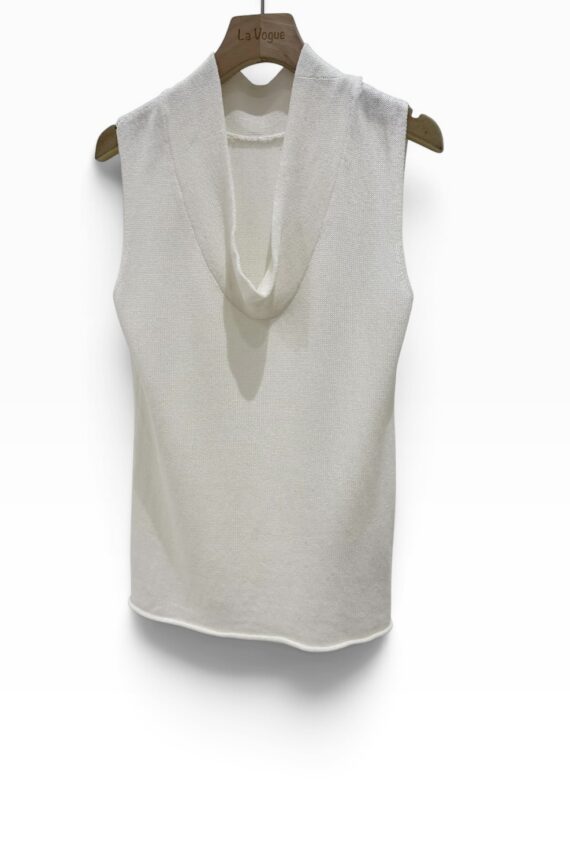 38999 RUFFLED-NECK KNIT TOP