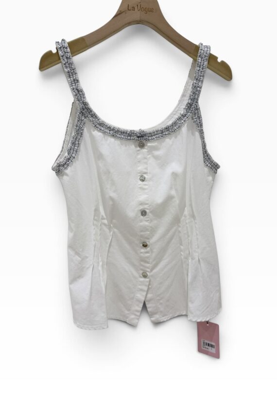 38981 SLEEVELESS BUTTON-UP TOP