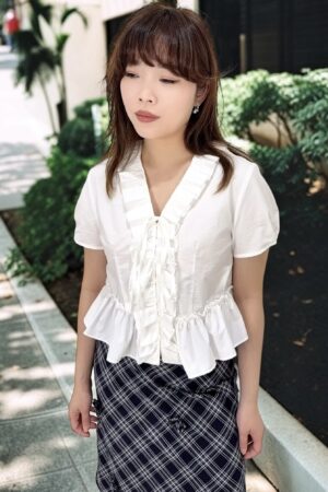 38844 RUFFLE WAIST BLOUSE