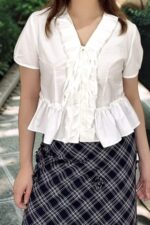 38844 RUFFLE WAIST BLOUSE